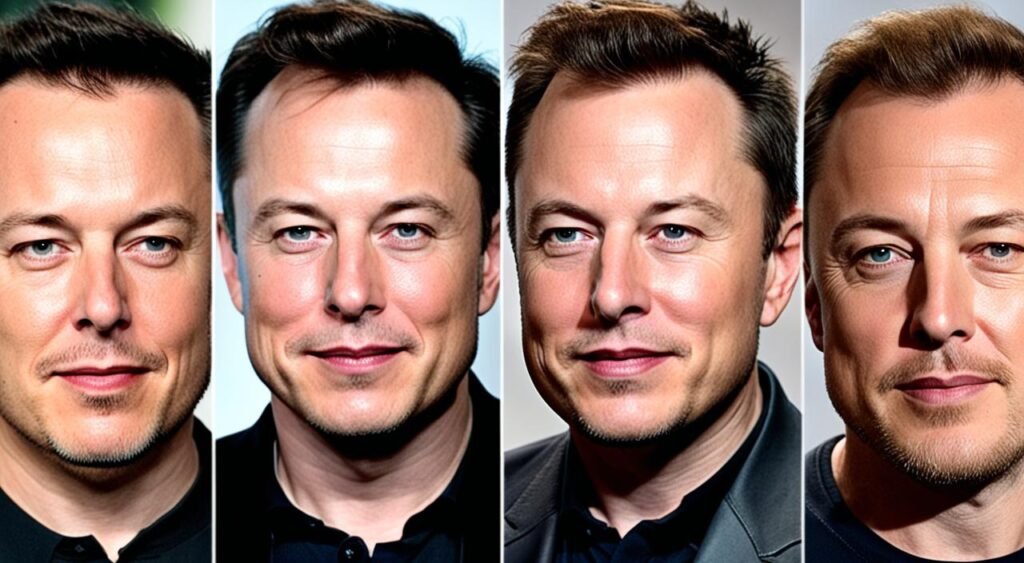 Elon Musk hair surgery evolution
